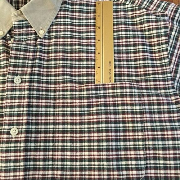 90s Hunt Club Shirt Mens 16.5 34/35 Green Red Plaid Preppy Heritage Academia VTG - Picture 4 of 14